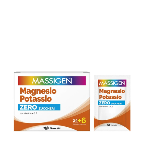 Massigen Magnesio Potassio Senza Zucchero 24+6 Bustine 6g -