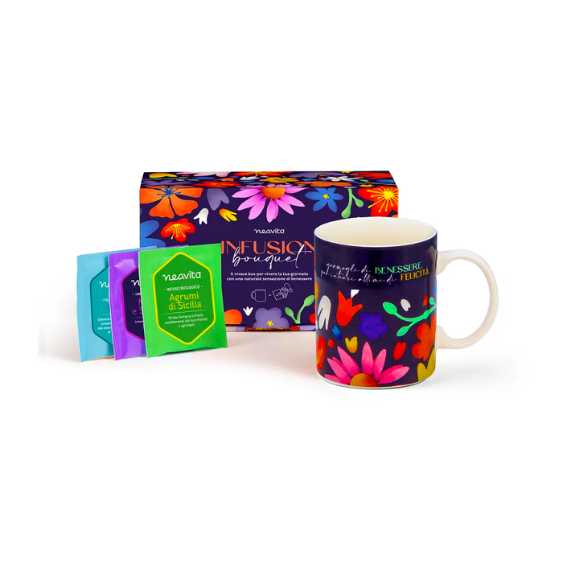 Neavita Cofanetto Infusion Bouquet Blu 9 Filtri Bio e Mug -